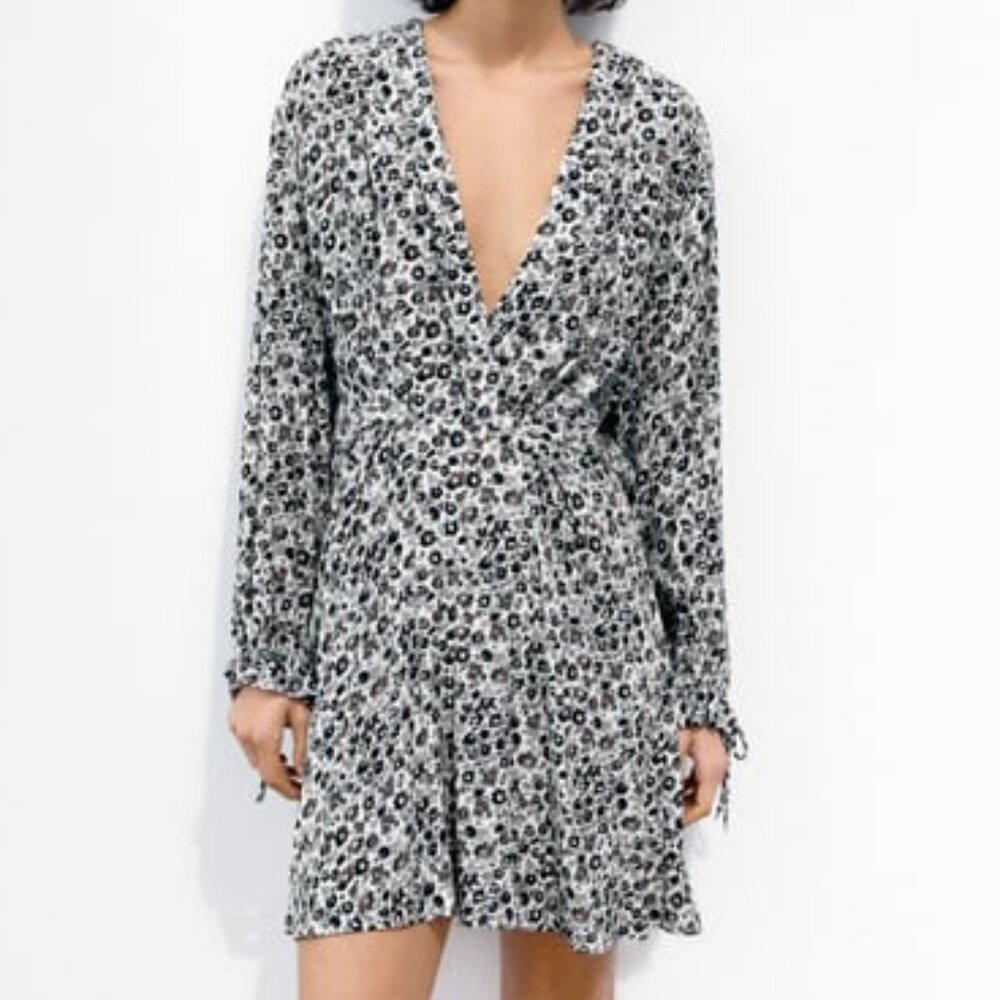 NWT Blue Floral Zara Mini Dress Size Small